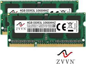 ZVVN 8GB Kit (2x 4GB) 204-Pin DDR3L SO-DIMM DDR3L 1066 (PC3L 8500) 1.35V Laptop Notebook Memory Model 3S4E10C7ZV02-L ZVVN 8GB Kit (2x 4GB) 204-Pin DDR3L SO-DIMM DDR3L 1066 (PC3L 8500) 1.35V Laptop Notebook Memory Model 3S4E10C7ZV02-L