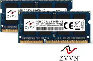 ZVVN 8GB Kit (2x 4GB) 204-Pin DDR3L 1866 (PC3L 14900) SO-DIMM RAM Laptop Notebook Memory 1.35V Model 3S4L18C10ZV02-L ZVVN 8GB Kit (2x 4GB) 204-Pin DDR3L 1866 (PC3L 14900) SO-DIMM RAM Laptop Notebook Memory 1.35V Model 3S4L18C10ZV02-L