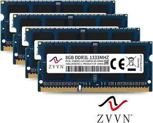 ZVVN 32GB Kit (4x 8GB) DDR3L 1333 (PC3L 10600) 204-Pin 1.35V SO-DIMM RAM Laptop Notebook Memory Blue Model 3S8L13C9ZV04-L ZVVN 32GB Kit (4x 8GB) DDR3L 1333 (PC3L 10600) 204-Pin 1.35V SO-DIMM RAM Laptop Notebook Memory Blue Model 3S8L13C9ZV04-L
