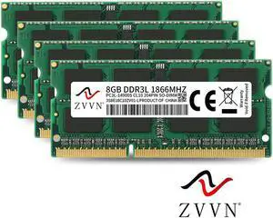 ZVVN 32GB Kit (4x 8GB) DDR3L 1866 (PC3L 14900) 204-Pin 1.35V SO-DIMM RAM Laptop Notebook Memory Model 3S8E18C10ZV04-L ZVVN 32GB Kit (4x 8GB) DDR3L 1866 (PC3L 14900) 204-Pin 1.35V SO-DIMM RAM Laptop Notebook Memory Model 3S8E18C10ZV04-L