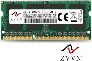 ZVVN 8GB DDR3L 1066 (PC3L 8500) 204-Pin 1.35V SO-DIMM RAM Laptop Notebook Memory Model 3S8E10C7ZV01-L ZVVN 8GB DDR3L 1066 (PC3L 8500) 204-Pin 1.35V SO-DIMM RAM Laptop Notebook Memory Model 3S8E10C7ZV01-L