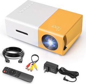Mini Projector,Portable Movie Projector,Smart Home Projector,Neat Projector for iOS,Android,Windows,PS5,Laptop,TV-Stick,Compatible with HDMI,USB,Audio,TF Card,AV and Remote Control