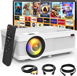 Mini Projector, Latest Upgraded Home Projector Full HD 1080P and 200" Display Supported, Compatible W/ TV Stick, Smartphone, HDMI, AV, SD