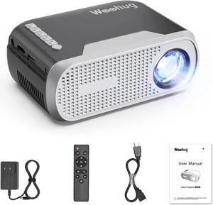 Mini Projector for iphone, Woohug Mini Portable Projector for Kids Gifts, movie projector for outdoor use, small home theater projector Full HD 1080P Supported Projector Compatible with HDMI, USB