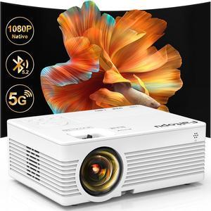 4K ProjectorFaltopu Native 1080P Projector, 500ANSI Projector with 5G WiFi and Bluetooth, Full HD Outdoor Projector, 300'' Mini Portable Movie Projector Compatible with with Android/iOS/Windows