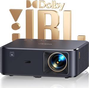 Projector 4K with Android TV, YABER K2s 800 ANSI WiFi 6 Bluetooth Projector, Sound by JBL, Dolby Audio, Auto Focus & Keystone, Native 1080P 4K Supported Outdoor Movie Projector with Netflix 7000+ Apps