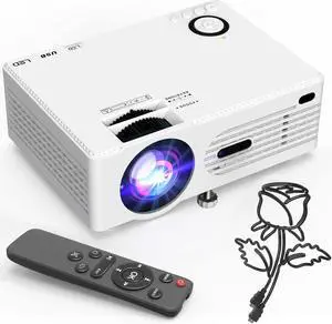 8500Lumens Portable Projector for Home Theater Entertainment, Full HD 1080P Supported Mini Projector HDMI AV USB TV Stick Supported