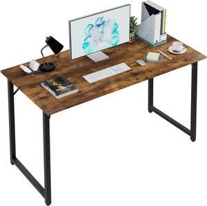 Computer Desk 47 inch Length Study Writing Table, Adjustable feet, Modern Furniture for Home Office, Brown