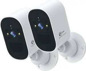 2PCS 4MP Security Cameras Wireless Outdoor, 2.5K WiFi Indoor Home Security Cameras with PIR Motion Detection, 2.4GHz WiFi, 2-Way Talk, Color Night Vision, Cloud/SD, Waterproof, Alarm Push