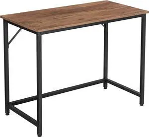 Computer Desk, Gaming Desk, Home Office Desk, for Small Spaces, 19.7 x 39.4 x 29.5 Inches, Industrial Style, Metal Frame, Hazelnut Brown and Black ULWD041B03V1