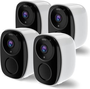 Security Cameras Wireless Outdoor, 2K Battery Powered Spotlight Siren Alarm WiFi Surveillance Camera for Home Security, AI Motion Detection, Color Night Vision,2-Way Audio, Waterproof, Cloud/SD, 4Pack