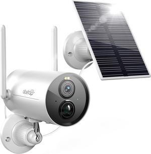 Wireless Security Camera - Outdoor WiFi Security Cameras w/Color Night Vision, AI/PIR Detection, 2-Way Talk, Cloud/SD, Weatherproof, Solar Powered Outdoor Cameras for Home Security Outside