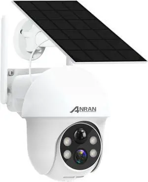 Security Camera Wireless Outdoor, 2K Solar Outdoor Camera with 360° View, Smart Siren, Spotlights, Color Night Vision, PIR Human Detection, Pan Tilt Control, 2-Way Talk, IP65, Q1 White