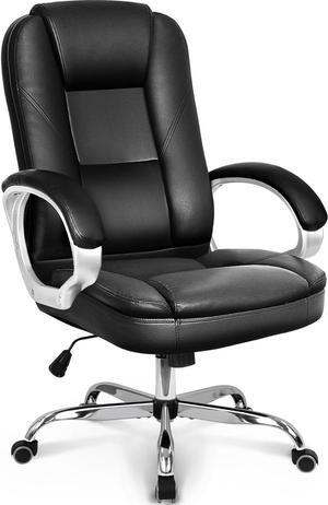 NEO CHAIR Office Chair Computer Desk Chair Gaming - Ergonomic High Back Cushion Lumbar Support with Wheels Comfortable Jet Black Leather Racing Seat Adjustable Swivel Rolling Home Executive