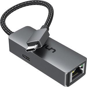 uni USB C to Ethernet Adapter with 100W Charging Port, RJ45 to USB C 1Gbps Type-C Gigabit Ethernet LAN Network Adapter Power Delivery PD for Laptop, MacBook Pro/Air, Dell XPS, Chromebook, Surface book