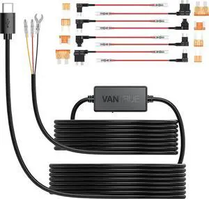 Vantrue 11.5ft Type C USB 12V 24V to 5V Dash Cam Hardwire Kit with Add a Circuit Fuses, Low Voltage Protection for N4, N4 Pro, N5,N2 Pro(2023),E1,E1 Lite,E2,E3,S1 Pro,S2-2CH, S2-3CH, N2S, N1 Pro(2023)