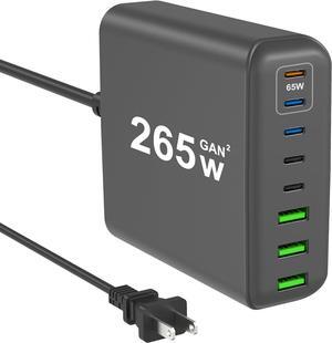 265W USB C Charger, 8-Port Desktop USB C Charging Station, 65W USB C Laptop Charger Compatible with MacBook Pro/Air,iPhone 14/13/Mini/Pro/13Pro Max/12 Samsung Galaxy Note