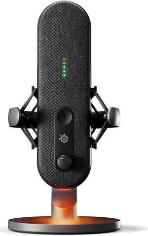 SteelSeries Alias USB Mic for PC  3x Bigger Capsule for Gaming, Streaming and Podcasting  Sonar for Streamers Audio Software  AI Noise Cancelling  LED Mute & Level Monitoring  Shock Mount