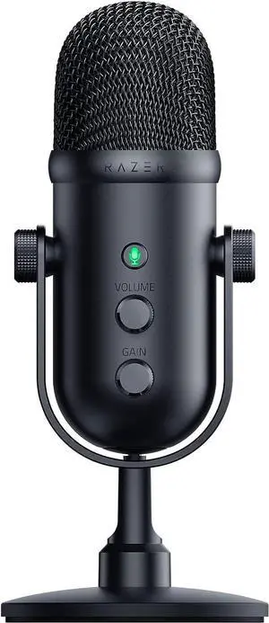 V2 Pro USB Microphone for Streaming, Gaming, Recording, Podcasting on PC, Twitch, YouTube: High Pass Filter - Mic Monitoring and Gain Control - Built-in Shock Absorber and Mic Windsock