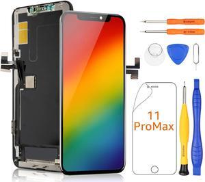 for iPhone 11 Pro Max Screen Replacement Kit COF Full HD LCD Display 3D Touch Digitizer Frame for Model A2161, A2218 with Repair Tool Kit