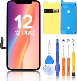 FHD Screen Replacement for iPhone 12/12 Pro, 6.1-inch LCD Display and Touch Digitizer Assembly (Face ID, True Tone Programmable)