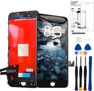 for iPhone 8/SE 2020 Screen Replacement 4.7 inch Frame Assembly Display 3D Touch Screen LCD Digitizer with Repair Tools Kit Tempered Glass Screen Protector for A1863, A1905, A1906 (Black)