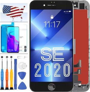 for iPhone SE 2020 Screen Replacement for iPhone SE2 LCD Touch SE 2nd Generation A2296 A2275 A2298 Display Sensor Glass Panel Digitizer Assembly Repair Parts Kit with Protector Film +Tools (Black)
