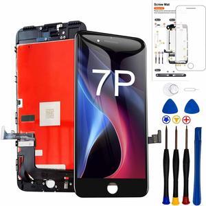 for iPhone 7 Plus Screen Replacement 5.5 Inch Frame Assembly LCD Display 3D Touch Screen Digitizer with Repair Tools Kit for A1784, A1785, A1661 Tempered Glass Screen Protector (Black)