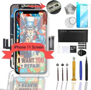 LCD Screen Replacement for iPhone 11 3D Touch Screen Digitizer 6.1 LCD Display with Assembly Full Repair Toolkit Tempered Glass Protector Waterproof Model A2111 A2221 A2223