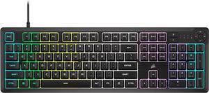 K55 CORE RGB Membrane Wired Gaming Keyboard  Quiet, Responsive Switches  Spill Resistance  Ten-Zone RGB  Media Keys  iCUE Compatible  QWERTY NA  PC, Mac  Black