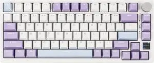 Ajazz AK820 Pro 75% Mechanical Keyboard, Gasket-Mounted Gaming Keyboard with TFT Smart Display&Knob, Bluetooth 5.1/2.4G Wireless/Type-C Wired Custom Keyboard (Purple, Gift Switch)