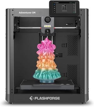 Adventurer 5M 3D Printer, 600mm/s High-Speed, 1 Click Fully Auto Leveling, Upgraded Direct extruder Quick Detachable 280°C Nozzle, Dual-Sided PEI Coating Plate, Print Size 220x220x220mm