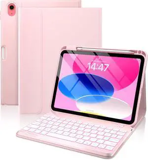 Folio Keyboard Case for iPad 10th Gen 10.9 inch (2022) and iPad 11th (A16, 2025), Magnetic Wireless Detachable Keyboard, 7-Color Backlight, Thin & Light, Pencil Holder Light Pink Folio Keyboard Case for iPad 10th Gen 10.9 inch (2022) and iPad 11th (A16, 2025), Magnetic Wireless Detachable Keyboard, 7-Color Backlight, Thin & Light, Pencil Holder Light Pink
