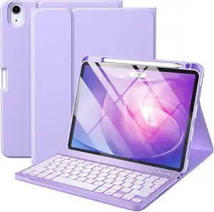 Keyboard Case Compatible with iPad Air 11-inch/Air 5th 4th Generation Case with Keyboard-Backlit Detachable, Folio Cover with Pencil Holder for Air 11" M3/M2 (2025/2024), Air 5/Air 4 (Purple) Keyboard Case Compatible with iPad Air 11-inch/Air 5th 4th Generation Case with Keyboard-Backlit Detachable, Folio Cover with Pencil Holder for Air 11" M3/M2 (2025/2024), Air 5/Air 4 (Purple)