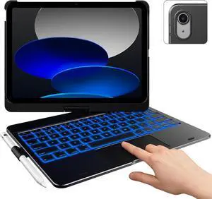 Touch iPad 10th Generation Case with Keyboard (10.9", 2022) & iPad 11th (A16, 2025) - 360° Rotatable, 11-Color Backlight,Multi-Touch Trackpad, Thin & Light (Black) Touch iPad 10th Generation Case with Keyboard (10.9", 2022) & iPad 11th (A16, 2025) - 360° Rotatable, 11-Color Backlight,Multi-Touch Trackpad, Thin & Light (Black)