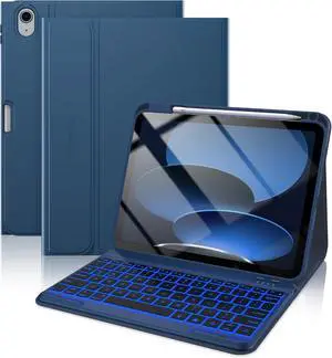Folio Keyboard Case for iPad 10th Gen 10.9 inch (2022) and iPad 11th (A16, 2025), Magnetic Wireless Detachable Keyboard, 7-Color Backlight, Thin & Light, Pencil Holder Marine Blue Folio Keyboard Case for iPad 10th Gen 10.9 inch (2022) and iPad 11th (A16, 2025), Magnetic Wireless Detachable Keyboard, 7-Color Backlight, Thin & Light, Pencil Holder Marine Blue