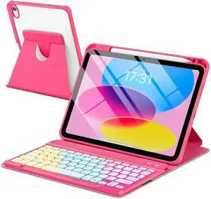 Case with Keyboard for iPad 11th 10th Generation 11/10.9 inch,Rainbow Backlit Detachable Keypad Rotatable Magnetic Cover with Pencil Holder for iPad 11 A16 2025 10 Gen 2022 Watermelon Red Case with Keyboard for iPad 11th 10th Generation 11/10.9 inch,Rainbow Backlit Detachable Keypad Rotatable Magnetic Cover with Pencil Holder for iPad 11 A16 2025 10 Gen 2022 Watermelon Red