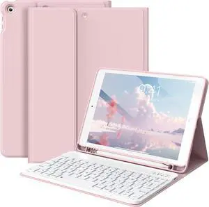 Keyboard Case for iPad 9th/8th/7th Generation(2021/2020/2019), 10.2 inch iPad 9/8/7 Case with Keyboard, Auto Wake Sleep Cover with Pencil Holder, Pink Keyboard Case for iPad 9th/8th/7th Generation(2021/2020/2019), 10.2 inch iPad 9/8/7 Case with Keyboard, Auto Wake Sleep Cover with Pencil Holder, Pink
