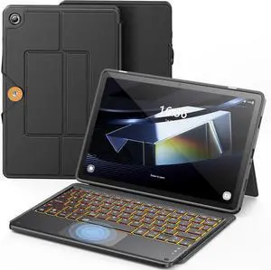 Keyboard Case for Samsung Galaxy Tab A9+ 5G with 7-Color Backlight & High Precision Trackpad, Slim and Portable Detachable Folder Style Keyboard Case for Tab A9 Plus 11 inch, Black Keyboard Case for Samsung Galaxy Tab A9+ 5G with 7-Color Backlight & High Precision Trackpad, Slim and Portable Detachable Folder Style Keyboard Case for Tab A9 Plus 11 inch, Black