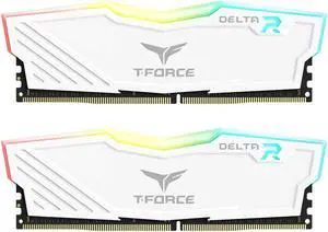 TEAMGROUP T-Force Delta RGB DDR4 16GB (2x8GB) 3000MHz (PC4-24000) CL16 Desktop Memory Module Ram - White - TF4D416G3000HC16CDC01