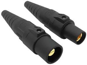 1 Pair 400A Male Female Standard Single Pole Camlock Power Connector for Cable Extension colourBlack