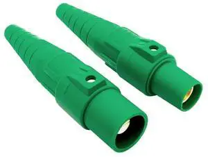 1 Pair 400A Male Female Standard Single Pole Camlock Power Connector for Cable Extension  colourGreen