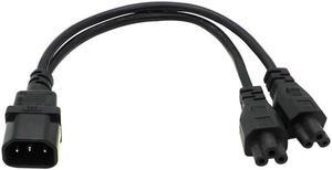 IEC 320 C14 Male Plug to 2XC13 C5 C7 C13 Female Y Type Splitter Power Cord,C14 to 2ways C13 Power Adapter Cable 250V/10Acable(pw-040)