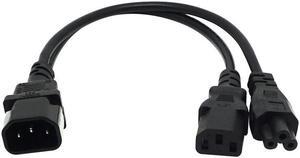 IEC 320 C14 Male Plug to 2XC13 C5 C7 C13 Female Y Type Splitter Power Cord,C14 to 2ways C13 Power Adapter Cable 250V/10Acable(pw-036)