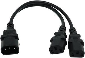 IEC 320 C14 Male Plug to 2XC13 C5 C7 C13 Female Y Type Splitter Power Cord,C14 to 2ways C13 Power Adapter Cable 250V/10Acable(pw-037)