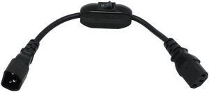 C14-C13 Extension Power Cord, IEC 320 C13 Female to C14 Male with On/Off Switch Power Adapter Cable