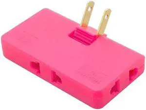 US TO EU Wall Outlet Extender 3 Way Flat Wall Outlet Extender AC Adapter 2-Prong Mini Indoor Plug Folding Outlet Splitter colourpink