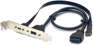 USB3.2 Front Panel Header Type E to USB C Female Extension Cable High Speed Data Transmission and Power Supply