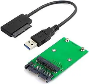 USB to mSATA Micro  Adapter Card 6Gbps USB 2.0 to Mini PCIE MSata 1.8" 16pin SSDConverter for SSDs