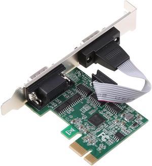 PCIe Dual Serial Expansion Card Chip AX99100 2 Port Industrial DB9 COM RS232 Converter Adapter Controller